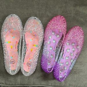 Brand new never worn girls jelly shoes, size 3